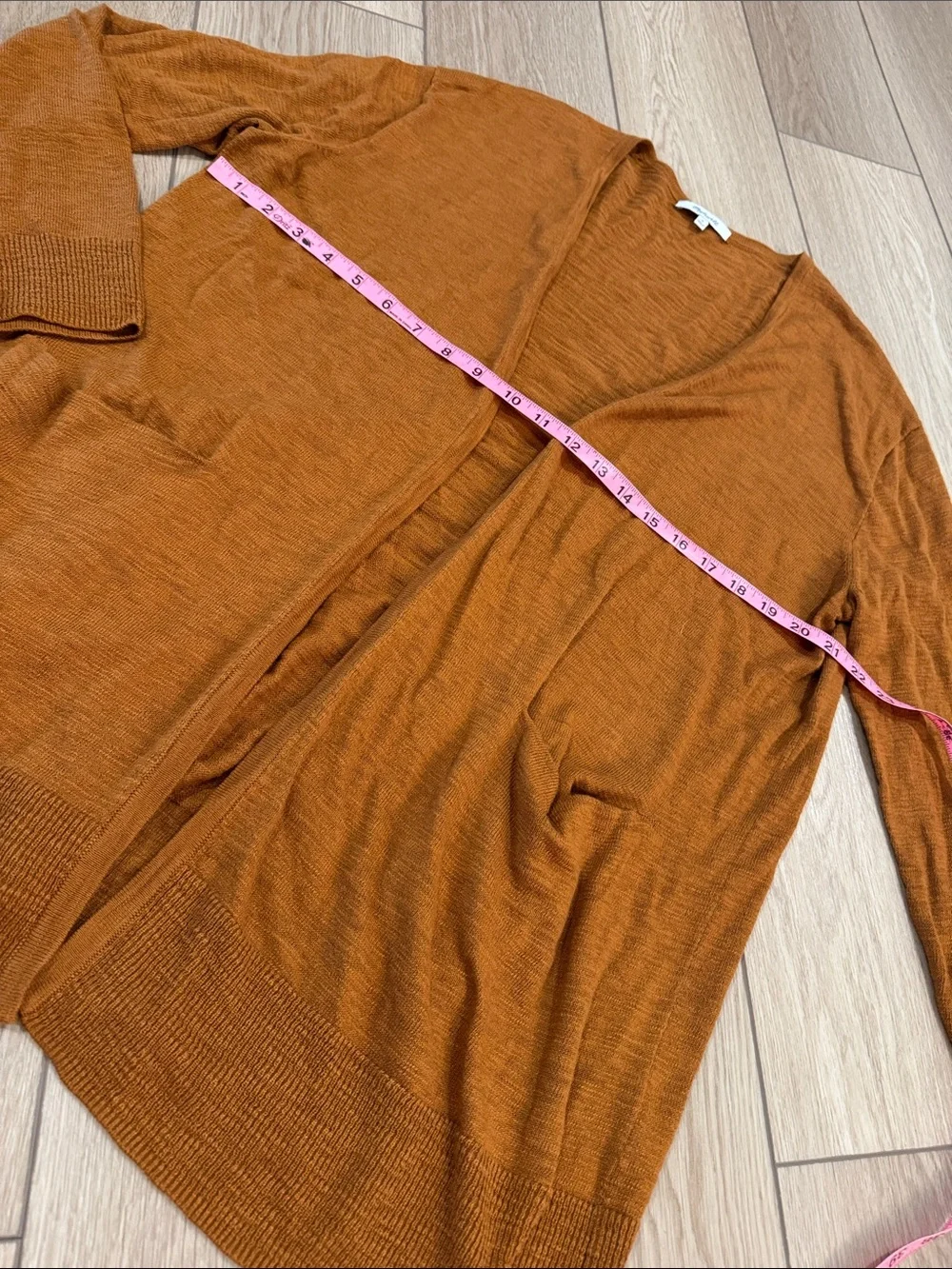 Madewell Burnt Orange Longline Cardigan Sweater Sz M Fall Academia